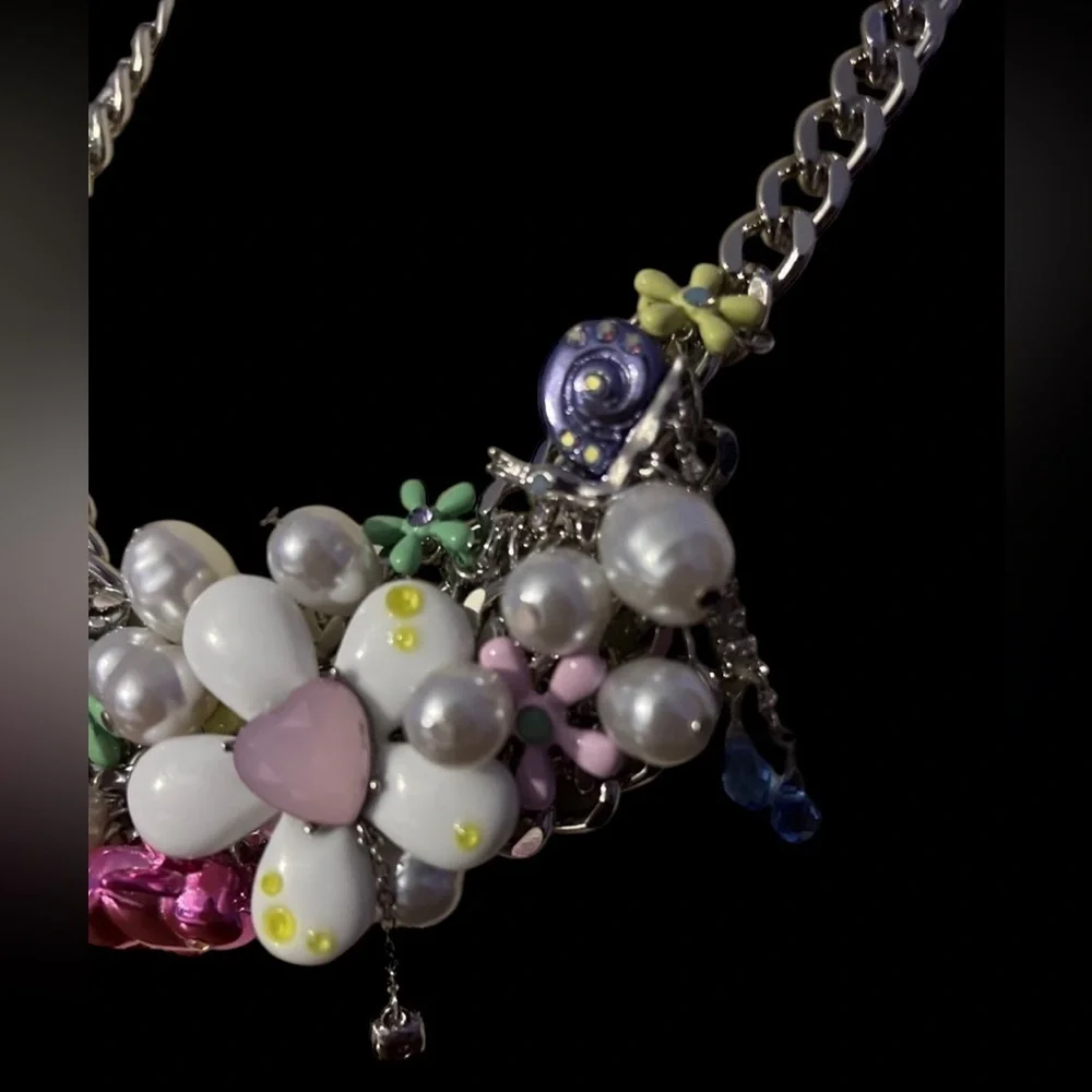 BETSEY JOHNSON Easter Hop To It Spring 2025 Revival Statement Necklace NEW NWT